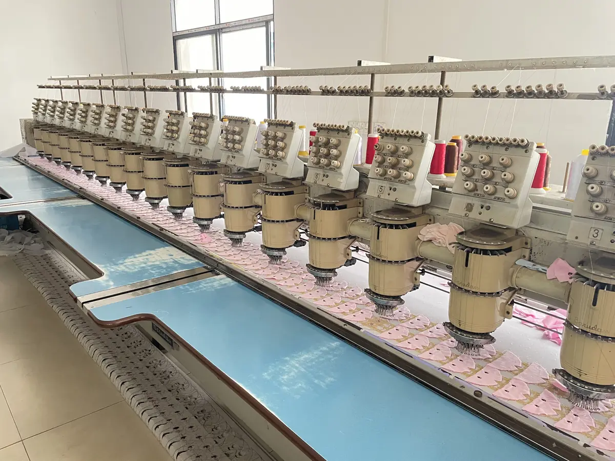 Multi-head embroidery machines